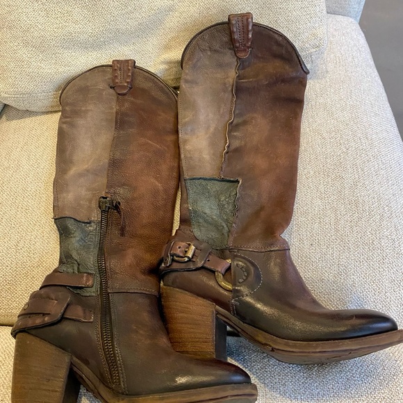 A.S.98 Tall Brown Leather Boots - Picture 4 of 4